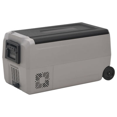 køleboks med hjul og adapter 60 l PP og PE sort og grå