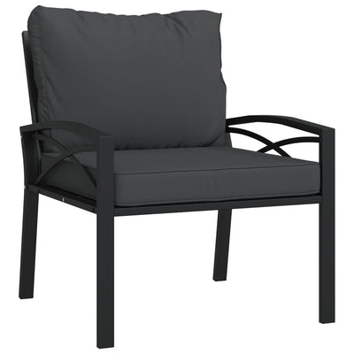 havestole 2 stk. med grå hynder 68x76x79 cm stål