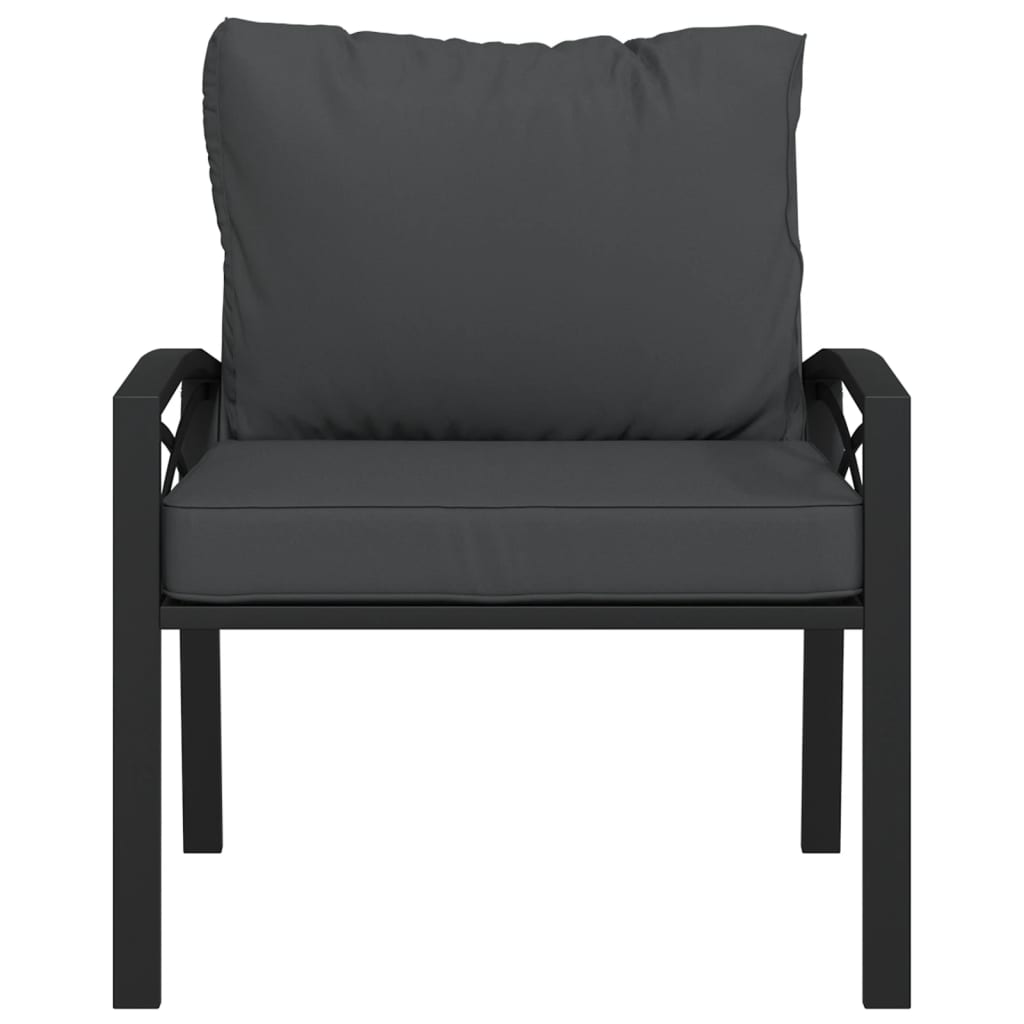 havestole 2 stk. med grå hynder 68x76x79 cm stål