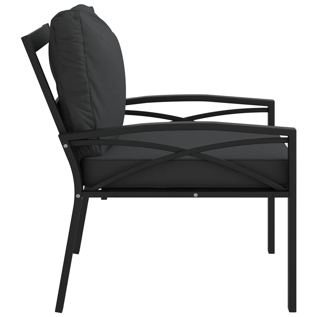 havestole 2 stk. med grå hynder 68x76x79 cm stål