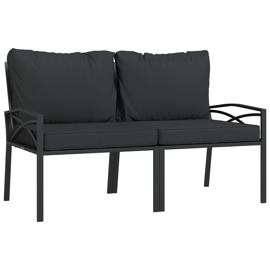 havestole 2 stk. med grå hynder 62x75x79 cm stål