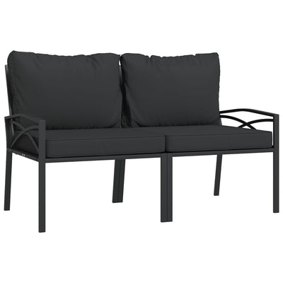 havestole 2 stk. med grå hynder 62x75x79 cm stål