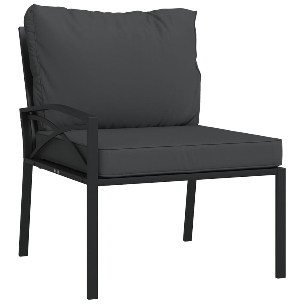 havestole 2 stk. med grå hynder 62x75x79 cm stål