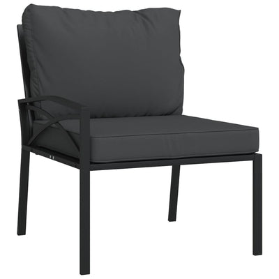 havestole 2 stk. med grå hynder 62x75x79 cm stål
