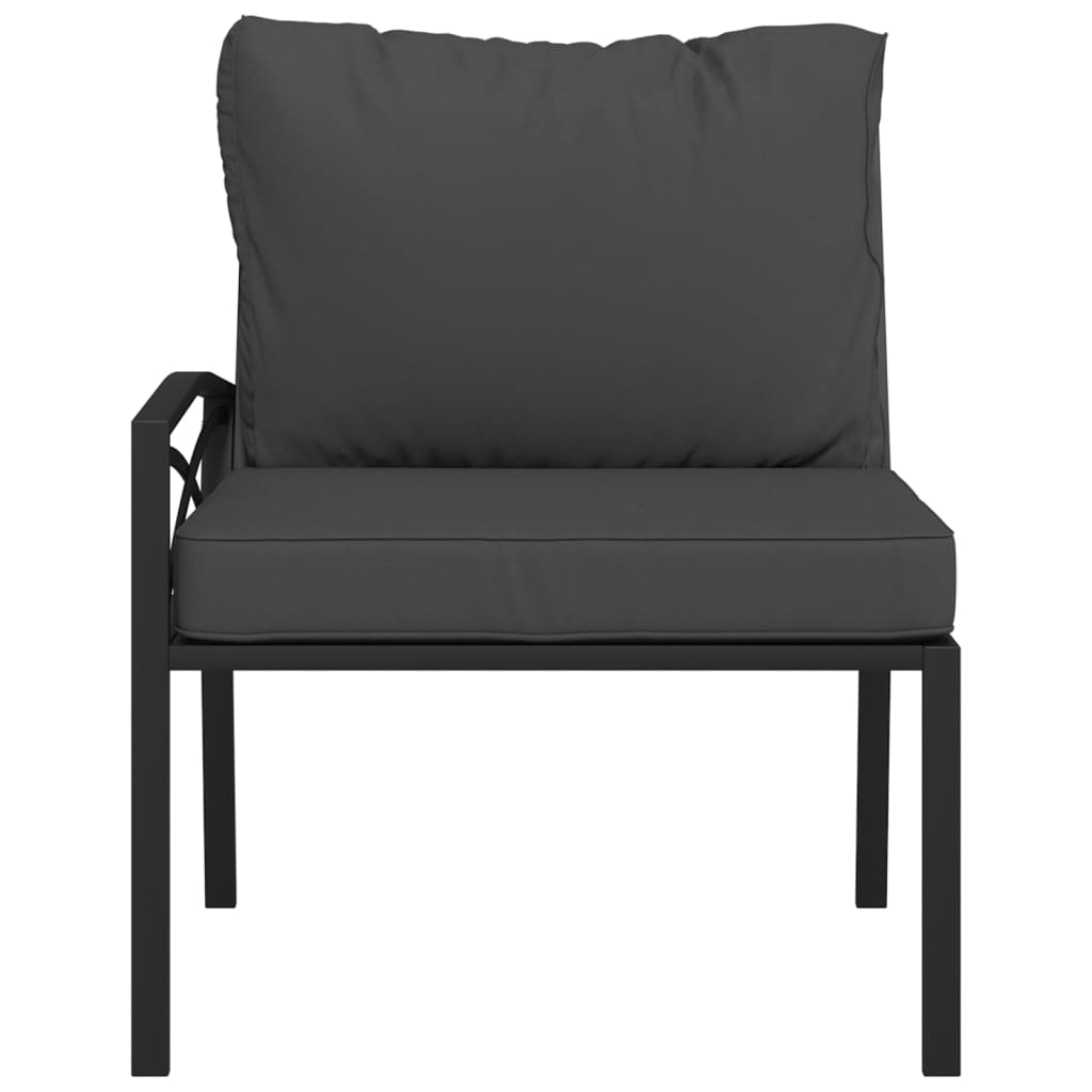 havestole 2 stk. med grå hynder 62x75x79 cm stål