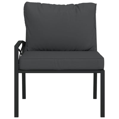 havestole 2 stk. med grå hynder 62x75x79 cm stål