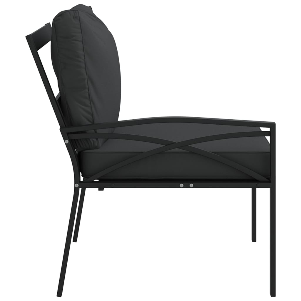 havestole 2 stk. med grå hynder 62x75x79 cm stål