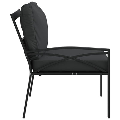 havestole 2 stk. med grå hynder 62x75x79 cm stål