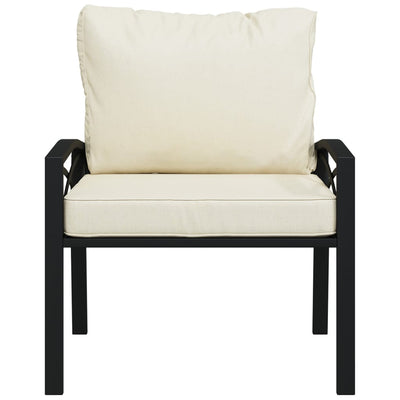 havestole 2 stk. med sandfarvede hynder 68x76x79 cm stål