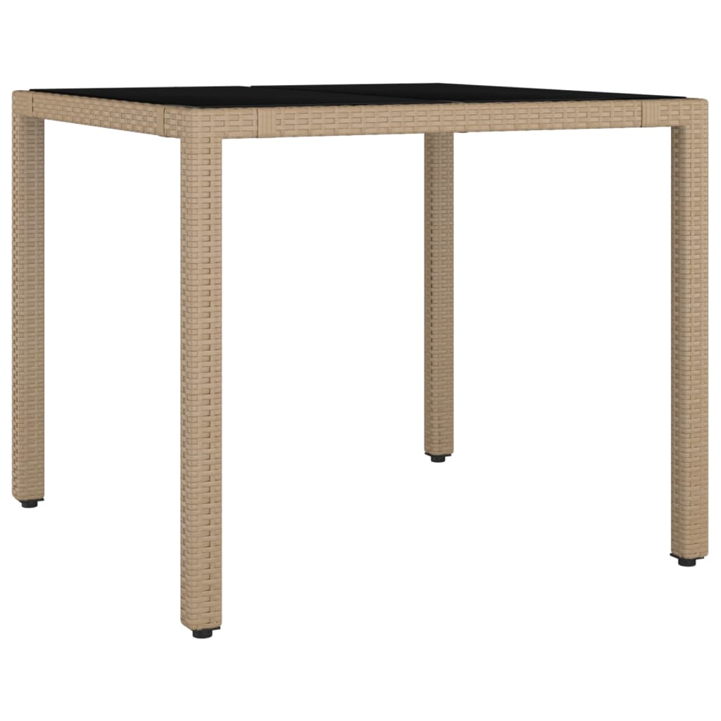 spisebordssæt til haven 5 dele med hynder polyrattan beige