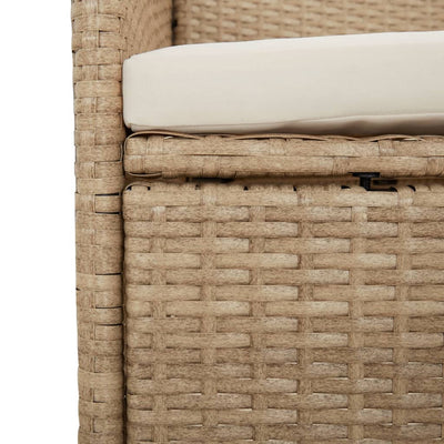 spisebordssæt til haven 5 dele med hynder polyrattan beige