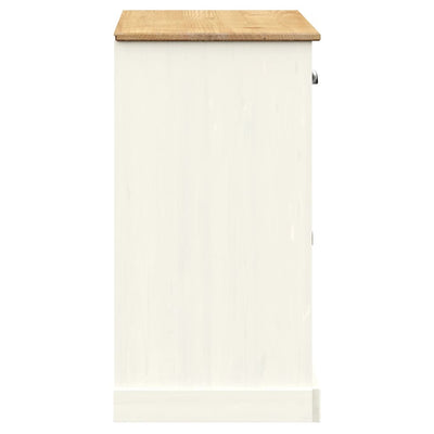 skænk med skuffer VIGO 113x40x75 cm massivt fyrretræ hvid