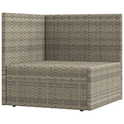 loungesæt til haven 7 dele med hynder polyrattan grå