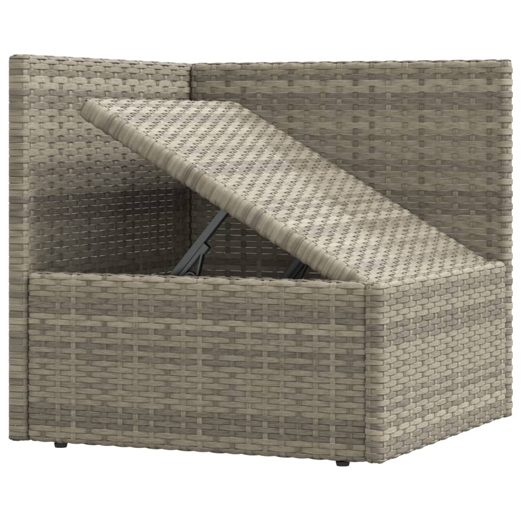 loungesæt til haven 7 dele med hynder polyrattan grå