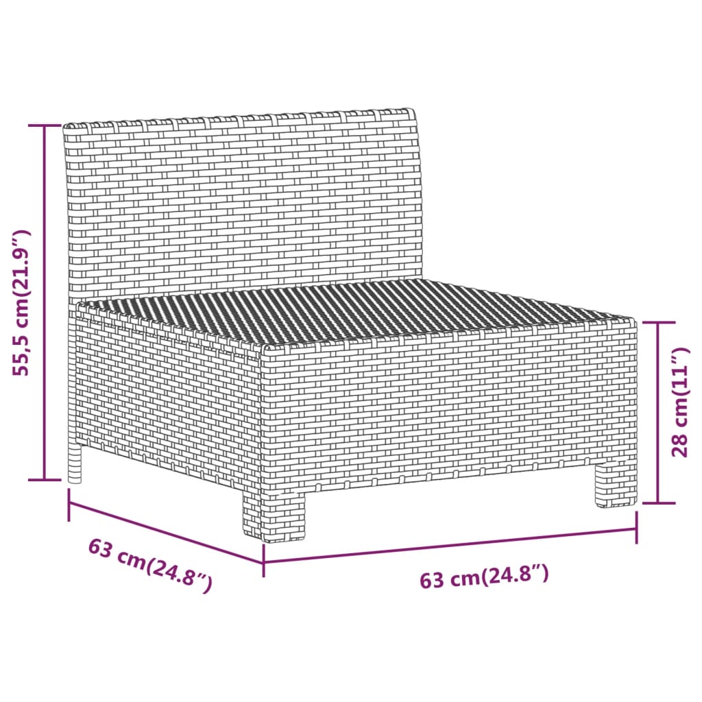 loungesæt til haven 7 dele med hynder polyrattan grå