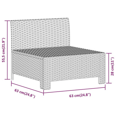 loungesæt til haven 7 dele med hynder polyrattan grå