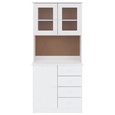 højskab ALTA 77x35x165 cm massivt fyrretræ hvid