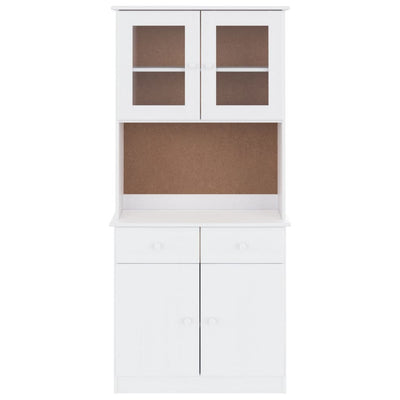 højskab ALTA 77x35x165 cm massivt fyrretræ hvid