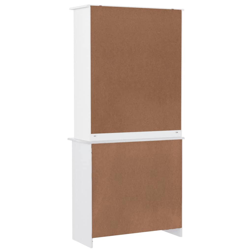 højskab ALTA 77x35x165 cm massivt fyrretræ hvid
