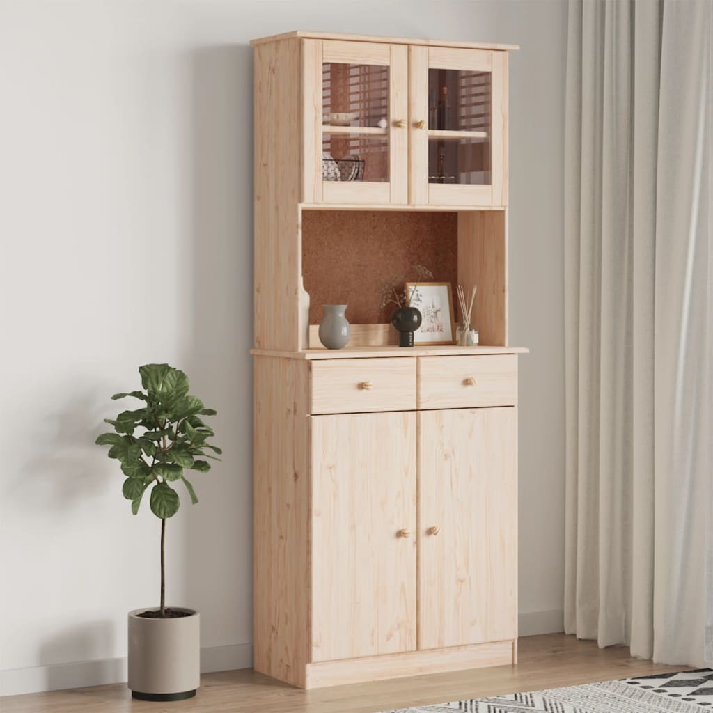 højskab ALTA 77x35x188 cm massivt fyrretræ