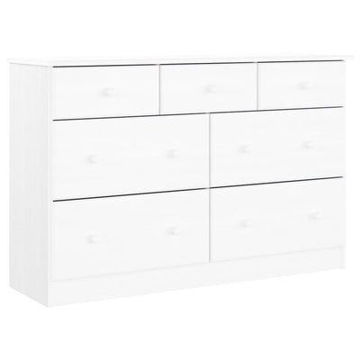 kommode ALTA 112x35x73 cm massivt fyrretræ hvid