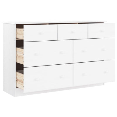 kommode ALTA 112x35x73 cm massivt fyrretræ hvid