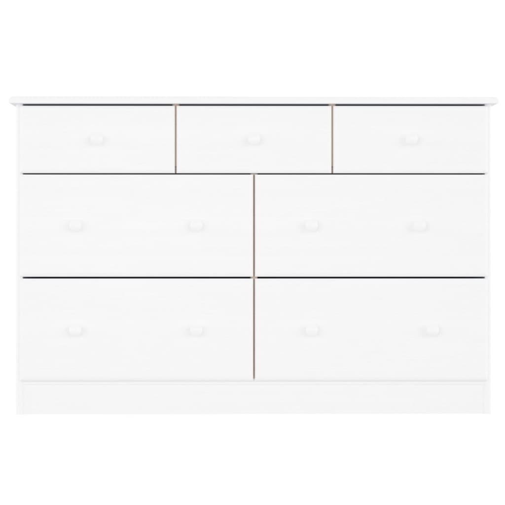 kommode ALTA 112x35x73 cm massivt fyrretræ hvid
