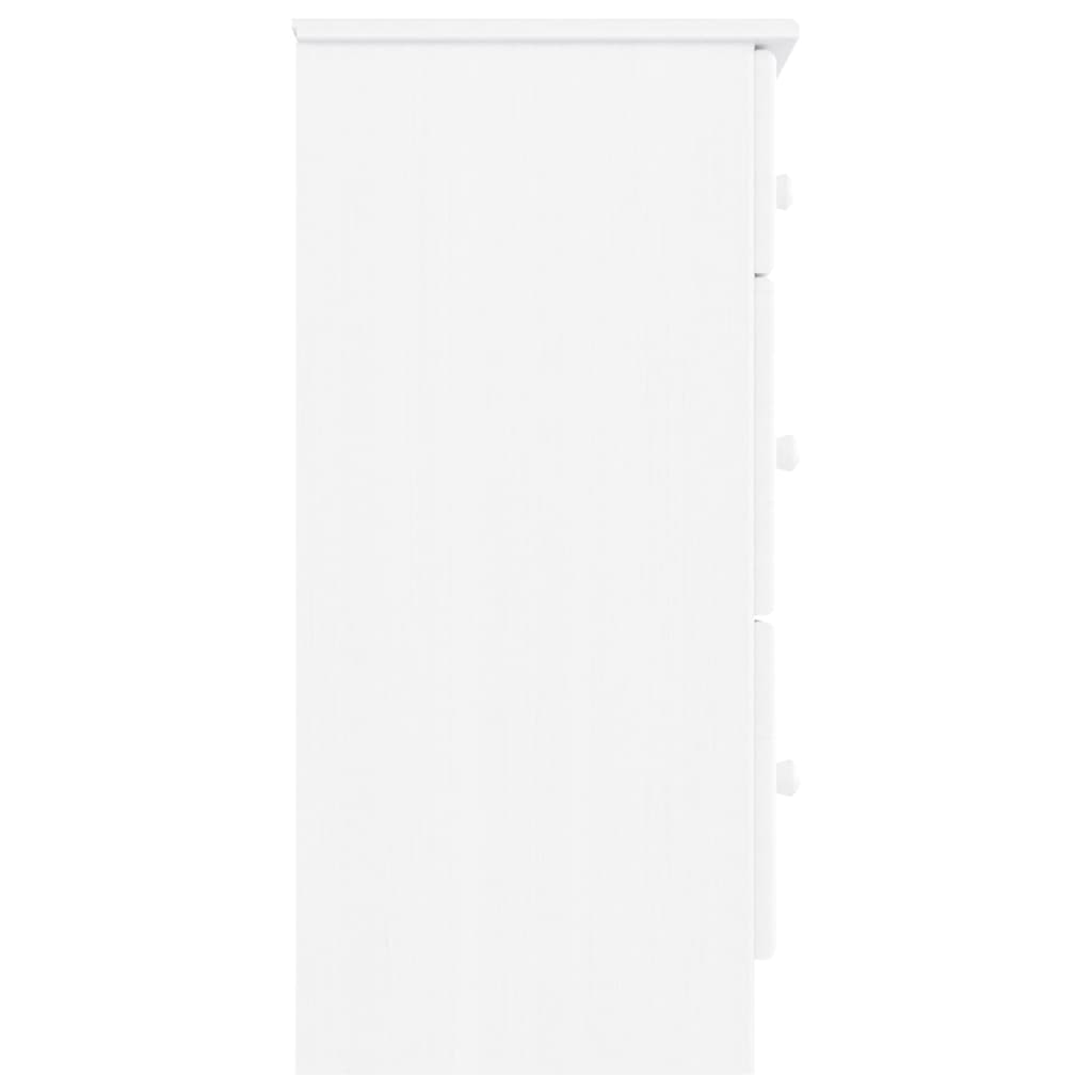 kommode ALTA 112x35x73 cm massivt fyrretræ hvid
