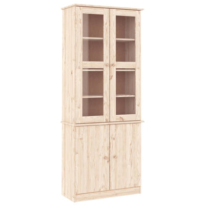 vitrineskab ALTA 77x35x186,5 cm massivt fyrretræ