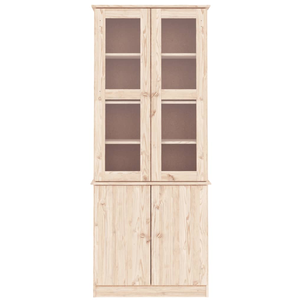 vitrineskab ALTA 77x35x186,5 cm massivt fyrretræ