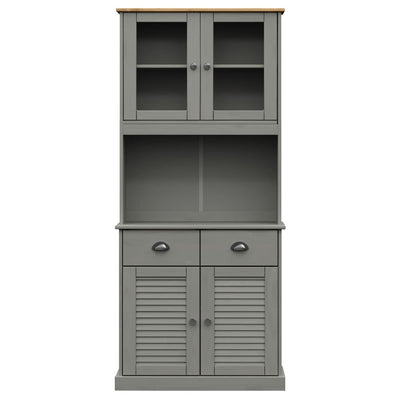 skænk VIGO 78x40x175 cm massivt fyrretræ grå