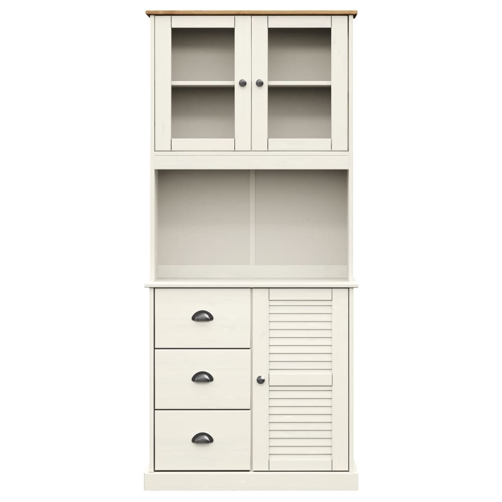 skænk VIGO 78x40x175 cm massivt fyrretræ hvid