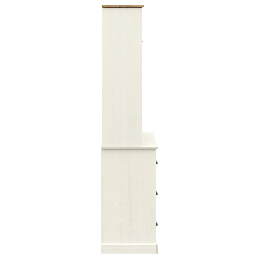 skænk VIGO 78x40x175 cm massivt fyrretræ hvid
