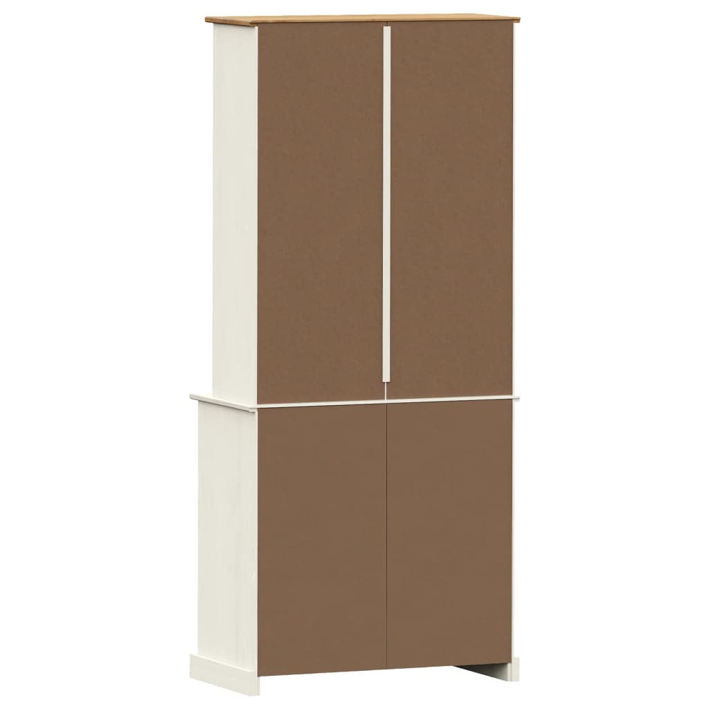 skænk VIGO 78x40x175 cm massivt fyrretræ hvid