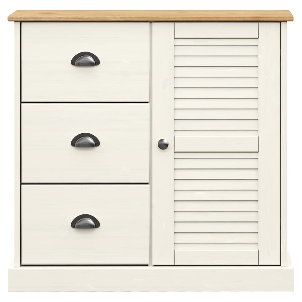 skænk VIGO 78x40x175 cm massivt fyrretræ hvid