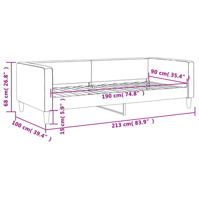 daybed 90x190 cm stof sort