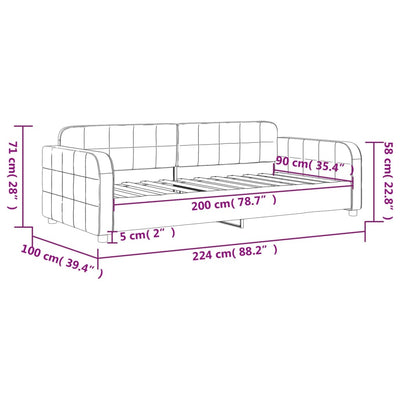 daybed 90x200 cm velour mørkegrøn