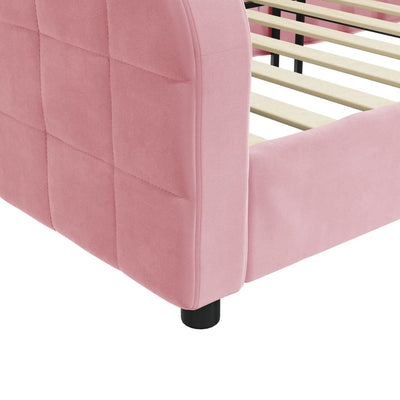 daybed 90x200 cm velour pink
