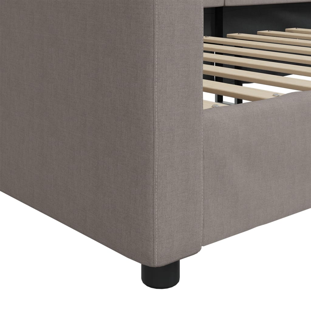 daybed 100x200 cm stof gråbrun