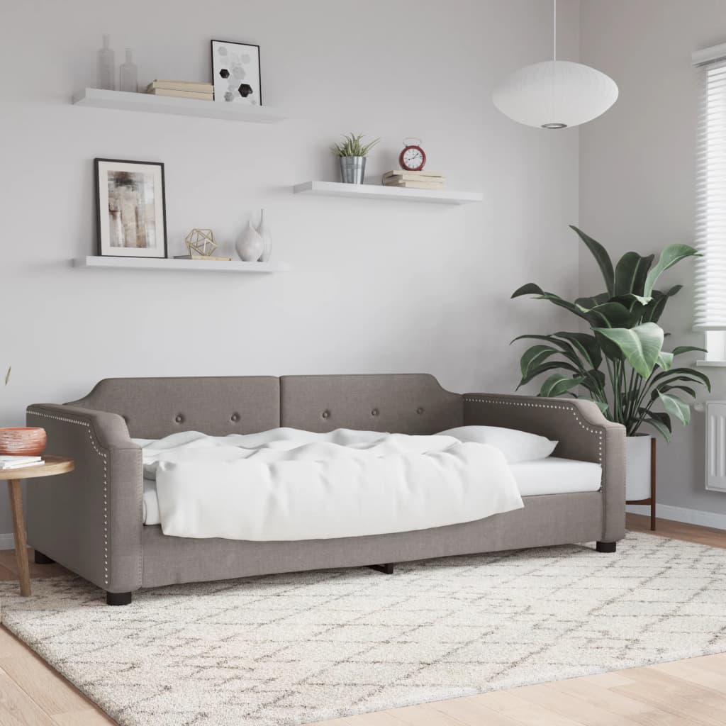 daybed 100x200 cm stof gråbrun