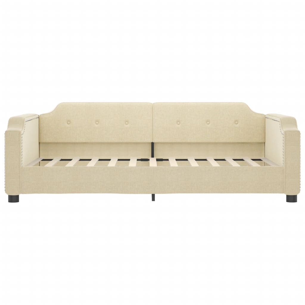 daybed 100x200 cm stof cremefarvet