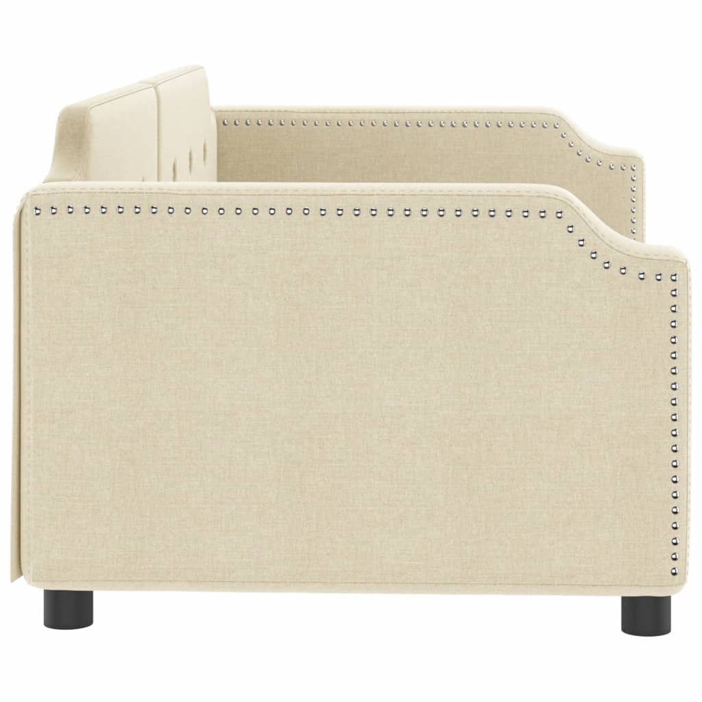 daybed 100x200 cm stof cremefarvet