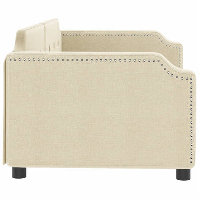 daybed 100x200 cm stof cremefarvet