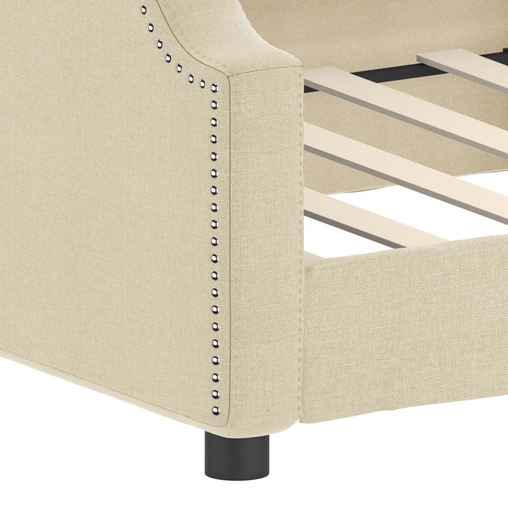 daybed 100x200 cm stof cremefarvet