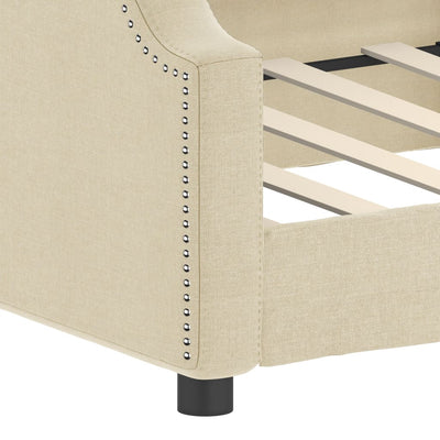 daybed 100x200 cm stof cremefarvet