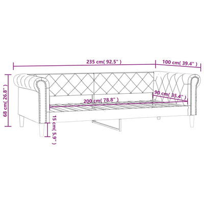 daybed 90x200 cm kunstlæder sort