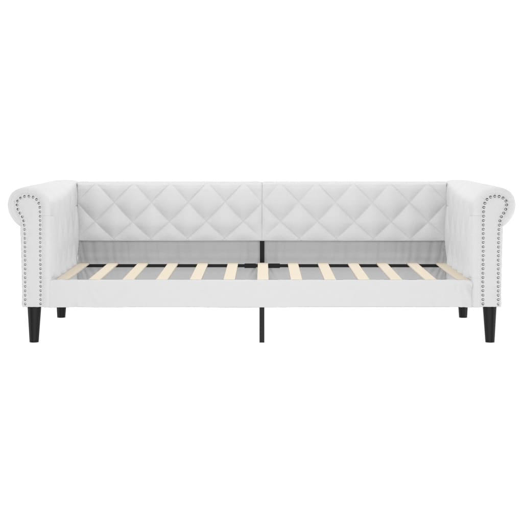 daybed 90x200 cm kunstlæder hvid
