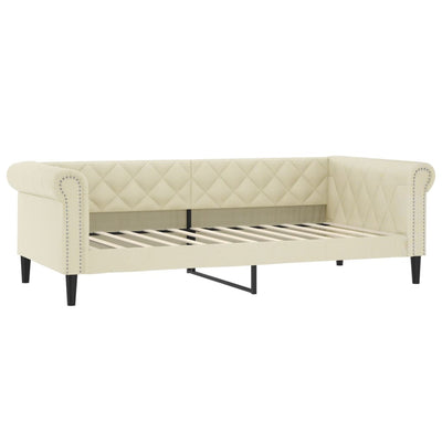 daybed 90x200 cm kunstlæder cremefarvet