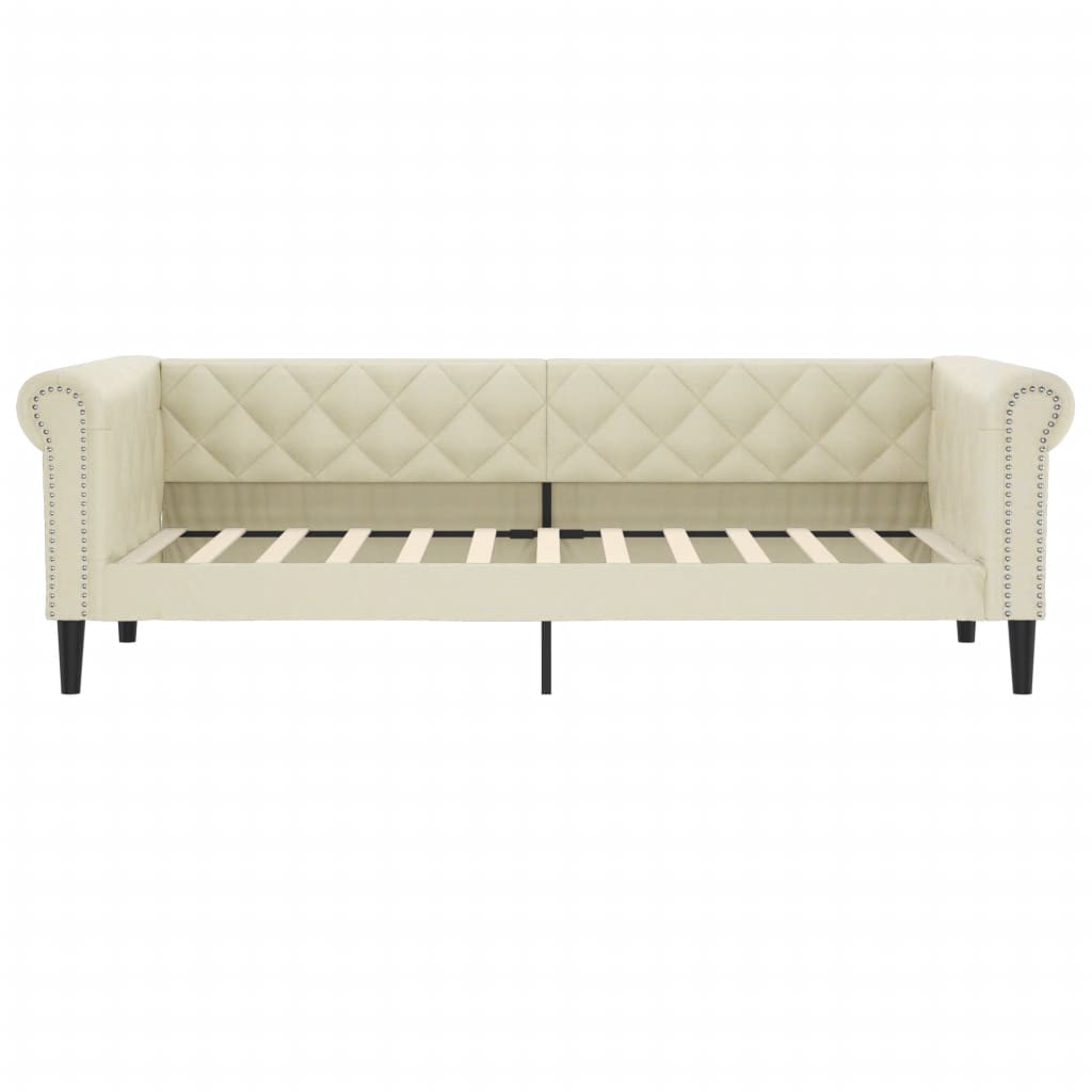 daybed 90x200 cm kunstlæder cremefarvet