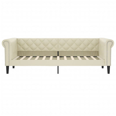 daybed 90x200 cm kunstlæder cremefarvet